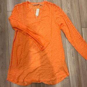 Soft Surroundings Vibrant Orange Long Sleeve Top